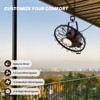 Ludomide 20" Industrial Wall Mount Ceiling Fans with Lights, LED Waterproof Caged Fan with Remote and APP Control for Patios, 360°Manual Adjustment - 3 of 4