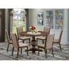 HomeStock 3-Piece Distressed Jacobean Finish Solid Wood Top Dining Table with 2 Chairs - 2 of 4