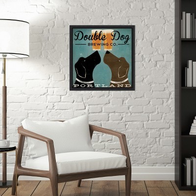 Double Dog Brewing Co. Black and Brown Canvas Print