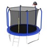 Jump Into Fun Trampoline Outdoor With UV-Resistant Jumping Mat,6 High Safety Fence Poles ,Basketball,Ladder For Kids Recreational Trampoline - 3 of 4