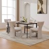 Set of 4 Modern Beige Upholstered Dining Chairs with Wood Legs, Stylish Armless Accent Chairs for Dining Room, Kitchen, or Living Areas-Panipeachy - 3 of 4