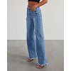 Coolmee Wide Leg Jeans for Women Casual High Waisted Stretchy Baggy Raw Hem Denim Palazzo Pants with Pockets - 4 of 4