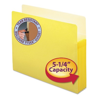 Smead 5 1/4" Exp Colored File Pocket Straight Tab Letter Yellow 73243