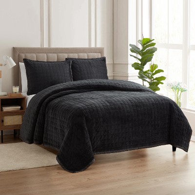 Sweet Home Collection | Quilt Set 3 Piece Set Crushed Velvet Oversized ...