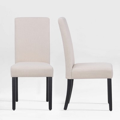 WestinTrends  Upholstered Linen Fabric Dining Chair (Set of 2)