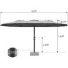 13ft Double-Sided Patio Umbrella, UV99% Protection, Fade-Resistant Outdoor Market Umbrella with Crank Handle, Alloy Steel Frame (No Base Included) - 2 of 4