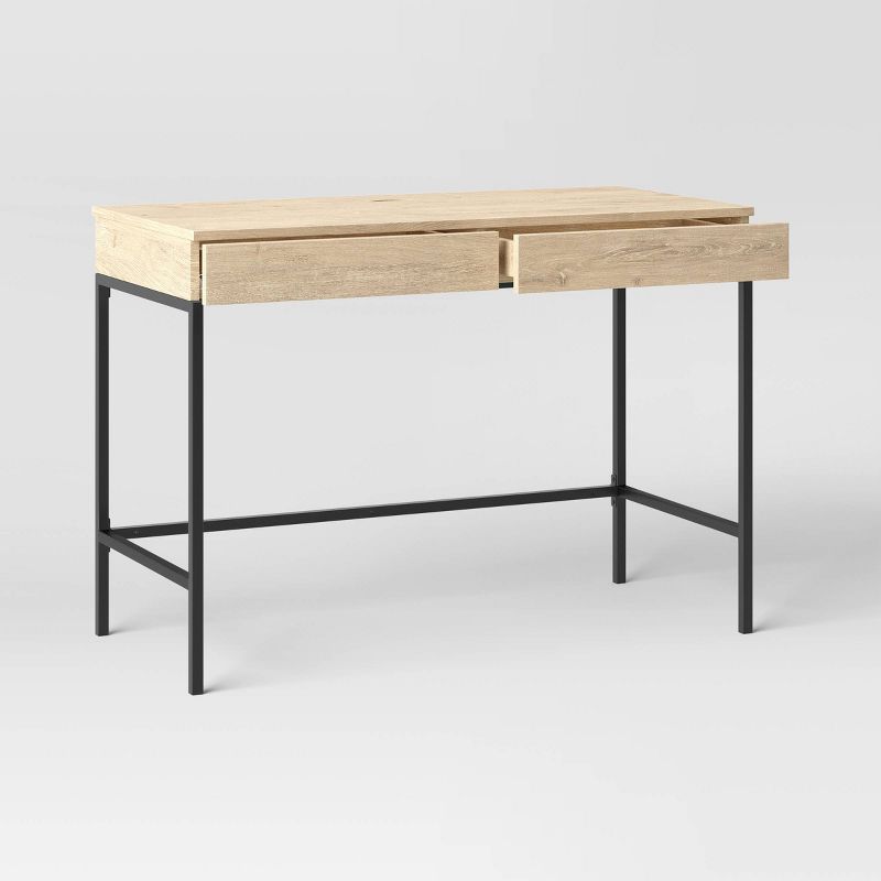 Loring Wood Writing Desk with Drawers and Charging Station - Threshold™, 4 of 17