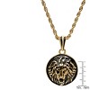 Steeltime 30" 18k gold plated stainless steel lion head mount pendant necklace - 3 of 4