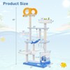 Angel Sar 66'' Ocean-Themed Cat Tree Tower with Sisal Scratching Posts, Multi-Level Cat Activity Center with Hammock, Perch & Plush Beds - 3 of 4