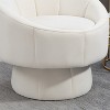 CIPACHO Mid Century Modern Accent Chair with Wood Frame, Upholstered Swivel Chair For Living Room Chairs with Waist Cushion - 4 of 4