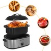 Heynemo Electric Turkey Roaster Oven with Visible Glass Lid, with Removable Pan & Rack, Stainless Steel - 3 of 4
