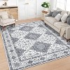 Machine Washable Vintage Rug – Soft Low Pile, Non-Slip, Stain-Resistant, Non-Shedding Carpet for Living Room, Bedroom - 2 of 4