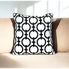 HomeRoots 20" Black and White Geometric Cotton Throw Pillow - 2 of 4