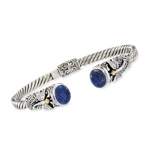 Ross-Simons Lapis Bali-Style Dragonfly Cuff Bracelet in Sterling Silver and 18kt Yellow Gold - 1 of 4