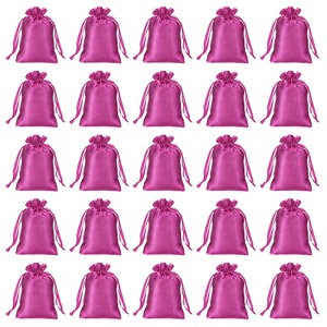 Unique Bargains Mini Smooth Soft Wedding Christmas Satin Bags with Drawstring 30 Pcs - 1 of 4