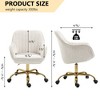 Modern Velvet Office Chair, Swivel Home Desk Chair, Height Adjustable Upholstered Vanity Chair, Accent Chair for Living Room Bedroom - 4 of 4