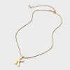 Round Snake Chain "K" Initial Necklace- A New Day™ Gold - 3 of 4