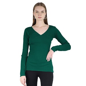 Artyska Women’s Ribbed V-Neck Long Sleeve Top - 1 of 4