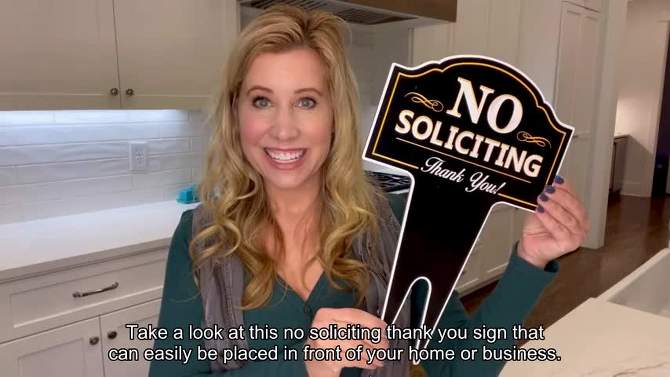 Signs Authority 15" x 9.5" Aluminum No Soliciting Yard Sign - Non-Reflective, 2 of 7, play video