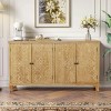 59'' Sideboard Buffet Cabinet with Carved 4 Doors,Vintage Wood Console for Dining Room,Entryway,Living Room-Baofuwish - 2 of 4