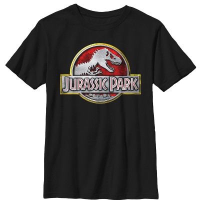 Boy's Jurassic Park Chrome Logo T-shirt : Target