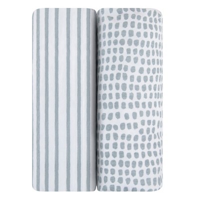 Blue Striped and Splash Waterproof Cotton Changing Pad Cover