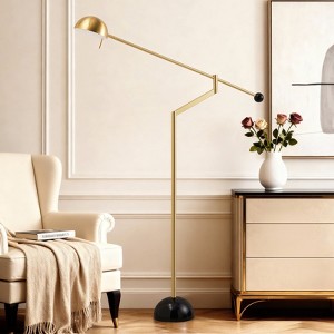 GTCLIGHTING Gold LED Floor Lamps for Living Room,Arc Floor Lamps with Adjustable Metal Shade&Marble Base,61" Mid Century Floor Lamp for Bedroom Office - 1 of 4