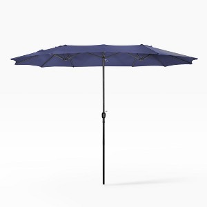 WestinTrends 15 x 9 Ft Double Sided Outdoor Twin Patio Market Table Umbrella - 1 of 3