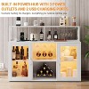 Jojoka Bar Cabinet with Led Light,Coffee Cabinet with Rack and Glass Holder for Kitchen - 4 of 4