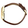 Peugeot Men's 35mm 14K Gold Plated Square Watch with Brown leather Strap - 3 of 4