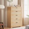 5 Drawer Rattan Dresser for Bedroom with Power Outlets - 2 of 4