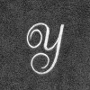 Avanti  Granite with Silver Script Monogram Bath Towel Letter   Y - 2 of 3