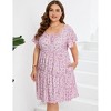 Coolmee Womens Plus Size Summer Midi Dresses Casual Ruffle Sleeve Tiered Swing Sundress with Pockets - 2 of 4