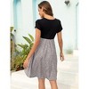 BLUEMING BLUEMING Womens Maternity High Waist Belted Wrap Dress Flowy A Line Color Block Fit Flared Dress - 2 of 4