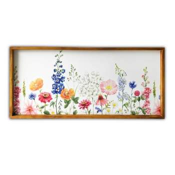 19" x 45" Spring Garden Wood Framed Wall Canvas - Gallery 57