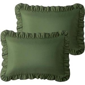 LISM 20"x 26"Ruffle Pillowcases Set of 2,Ruffled Pillow Shams with Envelope Closure - 1 of 4