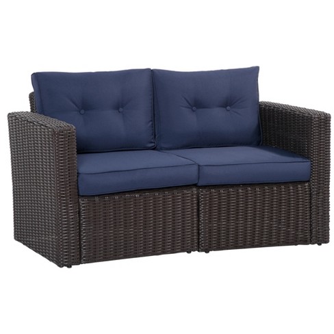 Curved discount rattan sofa