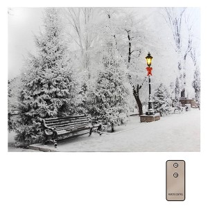 Lumabase Battery Operated Lighted Wall Art with Remote Control Winter Wonderland - 1 of 4