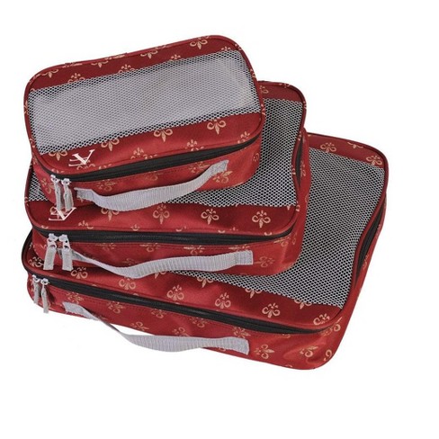 American Flyer Fleur De Lis Packing Cubes 3-Piece Set - Red