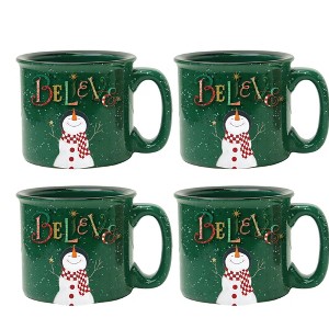 Courtside Market Believe Green Cozy 15 oz Mug 4 Piece Set - 1 of 2
