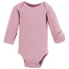 Hudson Baby Girls Thermal Preemie Layette Set 4pc Long Sleeve Outfit, Dusty Rose Floral, Preemie - 4 of 4