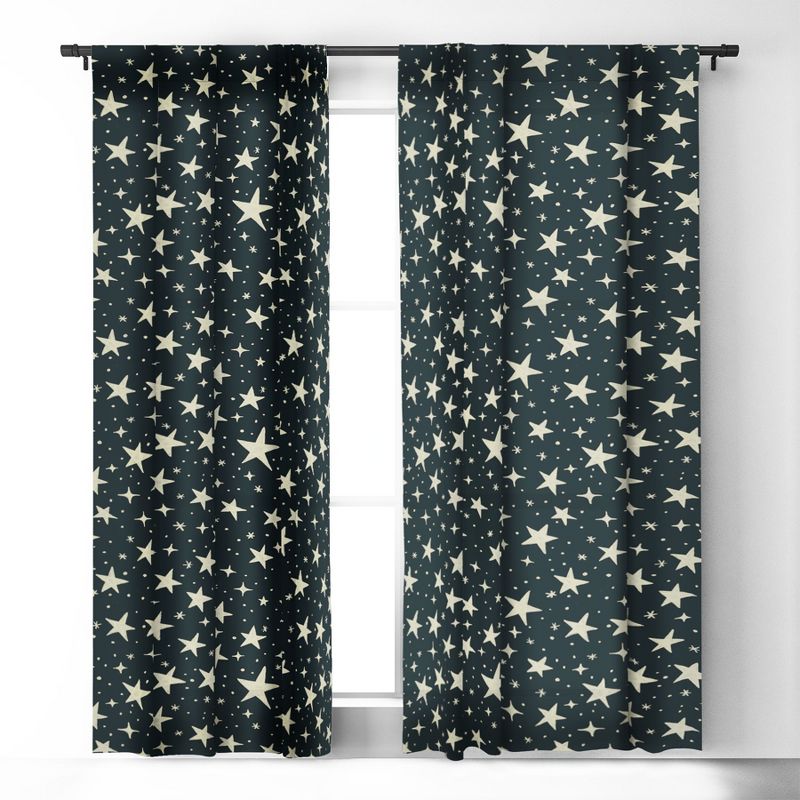 Avenie Black And White Stars Set of 2 Panel Blackout Window Curtain - Deny Designs, 3 of 5