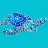 Girl's Design By Humans Blue And Green Watercolor Sea Turtle By Maryedenoa T-Shirt - 2 of 3