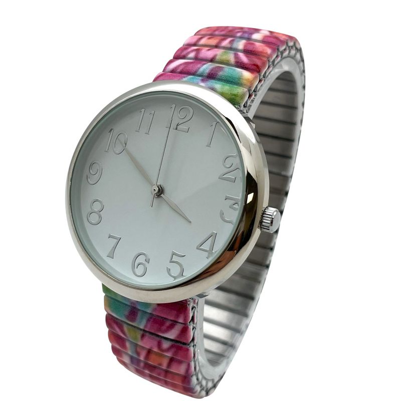 Olivia Pratt Big Dial Easy Reader Watch Printed Elastic Stretch Band Wristwatch Women Watch, 2 of 4