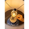 D14x27.6" Blue and White Round Ceramic Vase Lamp - 3 of 4