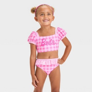 Toddler Girls' Barbie Tankini Set - Pink - 1 of 3