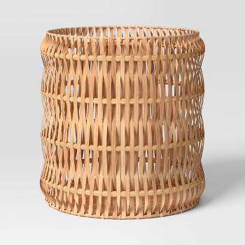 Round Flat Basket, 290x40 mm, Woven, Light Wood Color 