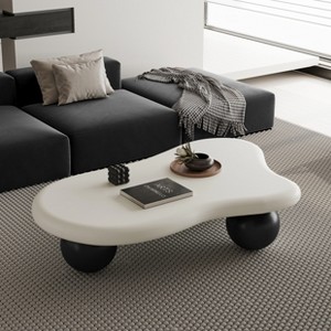 47“Cloud Shaped Coffee Table with 3 Ball Legs for Living Room - 1 of 4