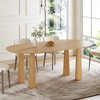 SpassWay 30" Modern Oval Dining Table Multi-Functional Centerpiece for Kitchen Office Entertaining with Sturdy in Black/Walnut/Natural Wood Finish - 2 of 4