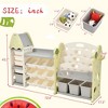 Kids Toy Storage Organizer with 17 Storage Bins, 5-Tier Bookshelf Playroom Open Storage Furniture Pull-Out Drawers Children Bookshelf Toddlers - 2 of 4
